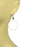 Turquoise Bezel Circle Earrings