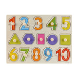 Montessori Educational Wooden Puzzles for Baby Learn to Count Function with Matching Geometric Figures