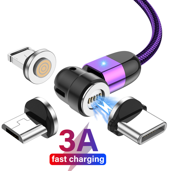 USLION New Magnetic USB Cable Fast Charging Micro USB Type C Mobile Phone Cable for Samsung for iPhone Magnet Data Cable