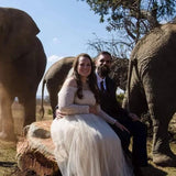 Off-The-Shoulder Ivory Wedding  Dress #1134