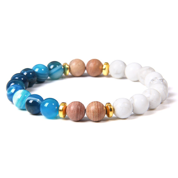Drop Shipping Fashion Trendy Handmade 8MM Colorful Natural Howlite Stone Beads Bracelet Jewelry