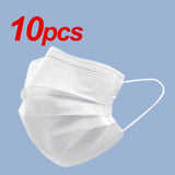 In Stock! 10/20/50/100/200pcs 3-Layer Meltblown Disposable Mask Face Mouth Masks Anti-Dust Masks Earloops Mask