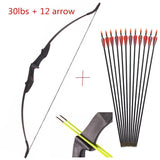 30-50Ibs Powerful Recurve Bow and Arrows Archery Bow With Double Arrow Rest for Left and Right Hands Outdoor Hunting Shooting - shopwishi 