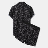 Men Clothes Set Summer Mens Punk Rock Party Suit Mens Club Beach Track Suits 2021 Boardshorts + Casual Print Shirts 2 Pcs Sets