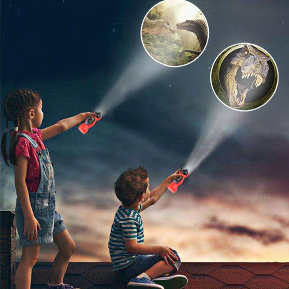 Baby Sleeping LED Dinosaur Projector Lamp 24 Patterns Flashlight Projector Lamp Toys Light-Up Rotary Educational Toy for Kids