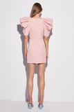 A3453 Pink Puff Sleeve Mini Dress Stylish Fashion Office Lady Dress Wholesale Moq 1pcs
