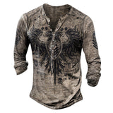 Bababuy High Quality Imitation Cotton T Shirts Men Long Sleeve Punk Style Tops Oversized V Collar 66 3D Printed T Shirts