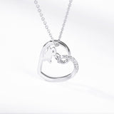 Crystal Lovely Rabbit Heart Pendant Necklaces For