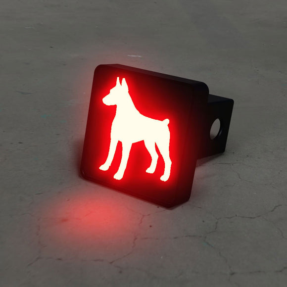 Doberman Pinschers Silhouette LED Hitch Cover