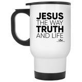 JESUS THE WAY TRUTH AND LIFE White Travel Mug