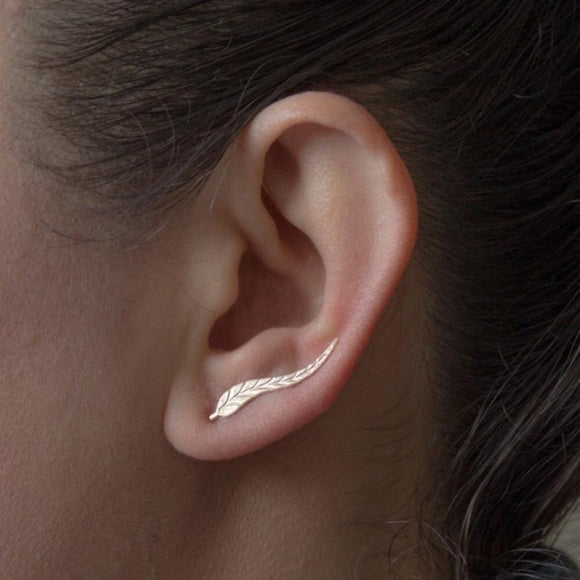Fabulous 1Pair Women Metal Leaf Earrings Ear Clip