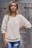Fashion Beige Terry Thread Cashmere Sweatshirt