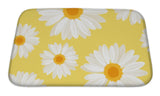 Bath Mat, With Daisy Flowers On Yellow Illustration