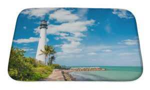 Bath Mat, Famous Lighthouse Cape Floridsouth End Key Biscayne Miami