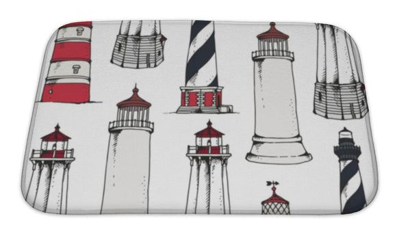 Bath Mat, Lighthouse Pattern