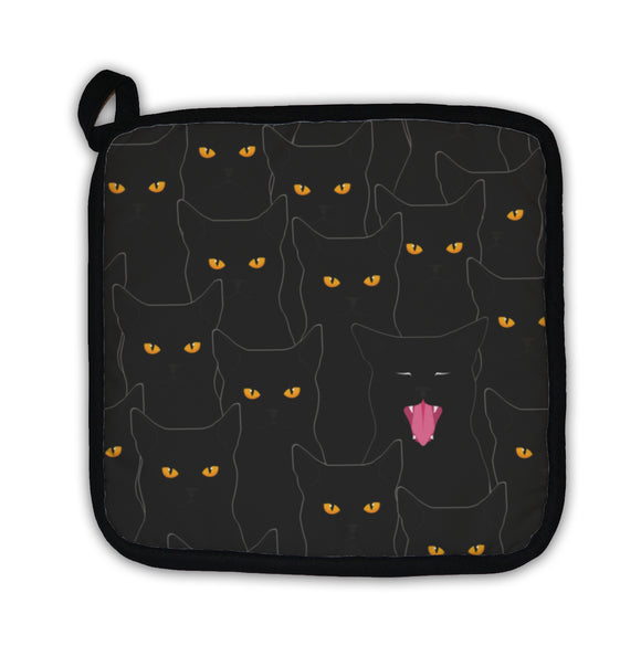 Potholder, Black Cats Pattern