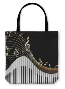 Tote Bag, Music Notes Piano