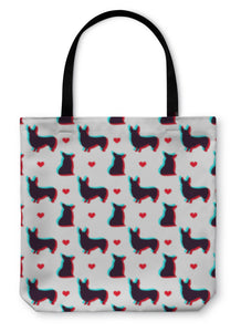 Tote Bag, Corgi Dog With 3d Effect Pattern For Use In Design