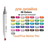 TouchFive Markers 48/80/168 Color Sketch Art Marker Pen Double Tips  Alcoholic Pens For Artist Manga Markers Art Supplies School