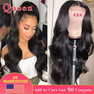 Body Wave 4x4 Lace Closure Wig Brazilian Body Wave Lace Closure Human Hair Wigs Human Hair Wigs For Women With Baby Hair QUEEN