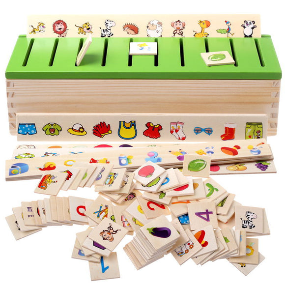 Montessori Toy Children Wooden Creature Cartoon Puzzle Intelligence Learning Montessori Early Education Puzzle Toy Suit