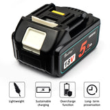 Waitley BL1850 18V 5.0Ah Replacement Battery for Makita Power Tool 5000mah BL1840 BL1860 Battery with LED Power Display 18 v 5A
