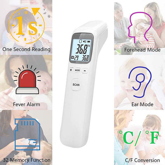 Drop Shipping Infrared Thermometer Non-Contact Digital Forehead Thermometer+LCD Backlight for Adult/kids/Baby Wholesale
