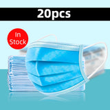 IN STOCK Face Masks Disposable Mouth Mask 3-Ply Anti-Dust Nonwoven Elastic Earloop Salon Breathable Protect Filter Dustproof Non