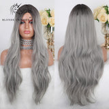 Blonde Unicorn Long Blonde Synthetic Wig for Black White Women Daily Use Middle Part Hair Wigs Water Wave Heat Resistant Fiber