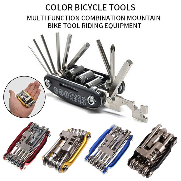 Bicycle Bike Tools Repairing Set 15 In 1 Bike Repair Tool Kit Wrench Screwdriver Chain Carbon steel bicycle Multifunction Tool