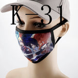 Anime Printed Mask Naruto/Tokyo Ghoul/Attack on Titan Mask Reusable Face Shield Breathable mask