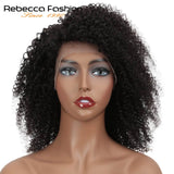 Rebecca Lace Front Short Afro Pre Plucked Knots Bob Wigs
