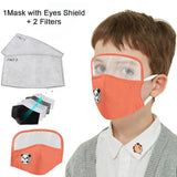Child Dustproof Outdoor Face Protective Face Mask with Eyes Shield + 2 Filters Face Mascarillas Cosplay Costume Accessories