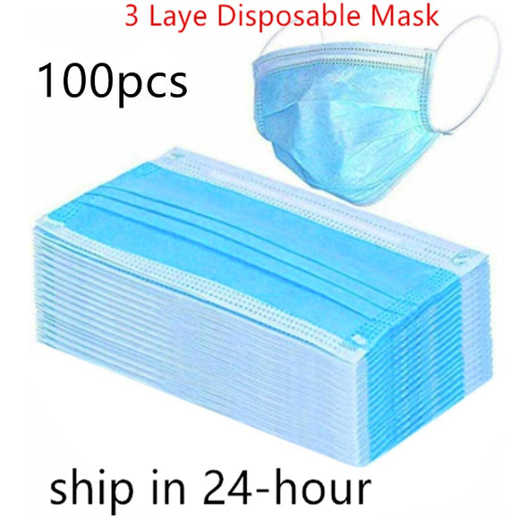 5/100PCS Disposable Protective Mask 3 Layers Dustproof Facial Protective Cover Masks Maldehyde Prevent Anti-pollution face Masks