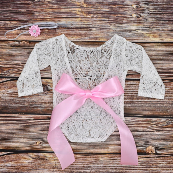 Newborn Photography Props Baby Girl Kids Bow Clothing Overalls Princess Playsuits Overalls Clothing Lace Romper Studio Shoot