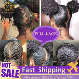 Glueless Full Lace Wigs Kinky Curly Hair Full Lace Human Hair Wigs Pre Plucked 13x4 Lace Front Wig Bleached Knots 150 Remy