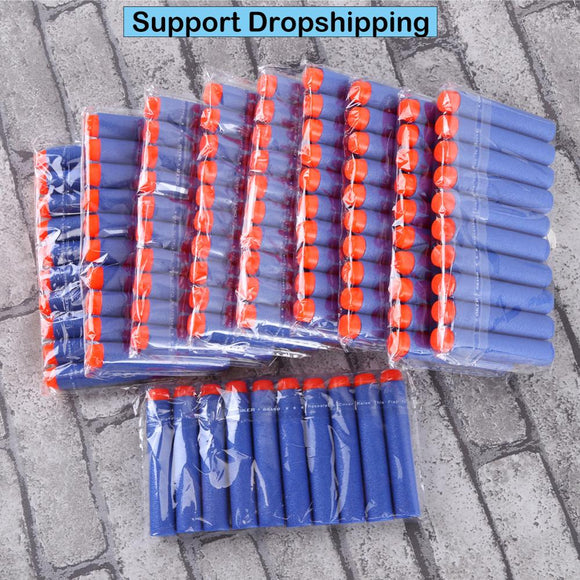 100pcs For Nerf Bullets EVA Soft Hollow Hole Head 7.2cm Refill Bullet Darts for Nerf Toy Gun Accessories for Nerf Blasters