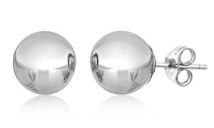6mm Classic Ball Stud Earring - 14K White Gold Plated