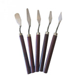 5Pcs Professional Stainless Steel Spatula Kit Palette Knife for oil painting Fine Arts Painting Tool Set flexible blades #0124