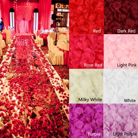 500PCS/Lot 5*5CM Silk Rose Petals for Wedding Decoration Romantic Artificial Rose Flower 20 Colors Wedding Accessories #298244