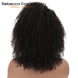 Rebecca Lace Front Short Afro Pre Plucked Knots Bob Wigs