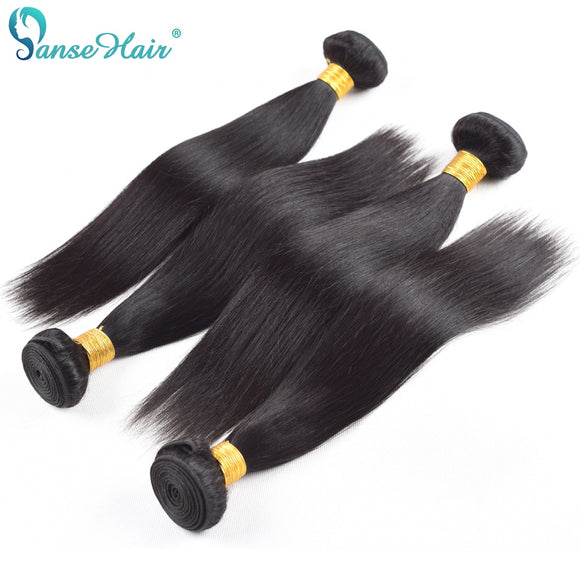 Buremese Hair Straight Panse Hair weaving Non-Remy Human Hair 4 Bundles Per Lot Customized 8-30 Inches Natural black Hair