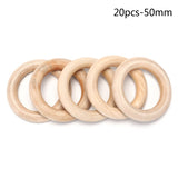 5/10/20/50pcs Natural Wood Teething Beads Wooden Ring Children Kids DIY Wooden Jewelry Making Crafts 10 Size