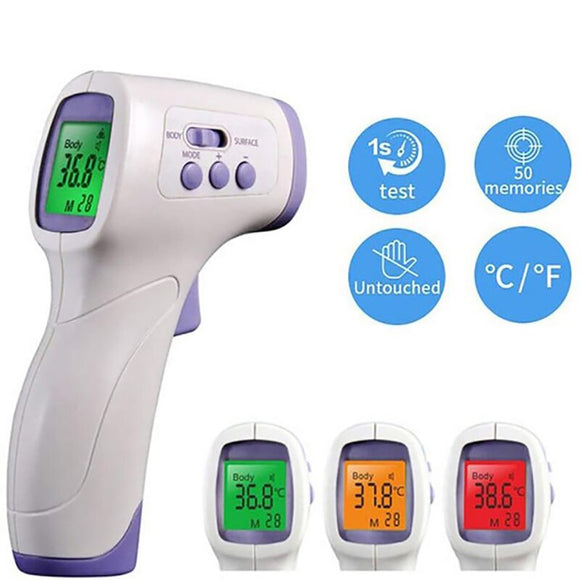 Infrared Forehead Digital Thermometer Gun IR Laser Non Contact Thermometer with 3 Color Backlight Display for Baby Adults sensor