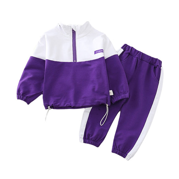 Spring Autumn Children Boys Girls Clothes Suit  Baby Solid Jacket Pants 2Pcs/sets Toddler Active Cotton Clothing Kids Tracksuits