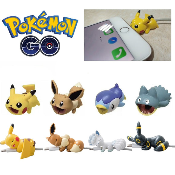 Pokemon Go Cable Protector USB Charging Cable Bite Cosplay Props iPhone Take A Bite Pikachu Eevee Psyduck Snoelax Cable Case