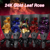 24K Foil Plated Gold Rose Bouquet Proposal Gift Flowers Box Wedding Decor