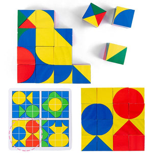 New 3D Montessori Geometry Puzzles Building Block Face Changing Logical Thinking Training Wooden Children's Early Education Toy