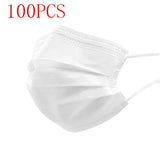 100 Pcs Non-Woven 3 Layers Disposable Plastic Mask