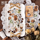 45pcs/pack Vintage Rooftop Coffee Shop Stickers Set Scrapbooking Stickers For Journal Planner Diy Crafts Scrapbooking Diary